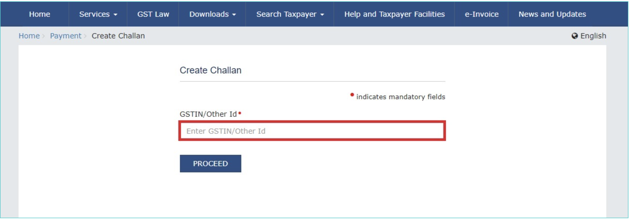 generate gst challan