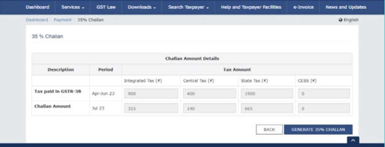 generate gst challan