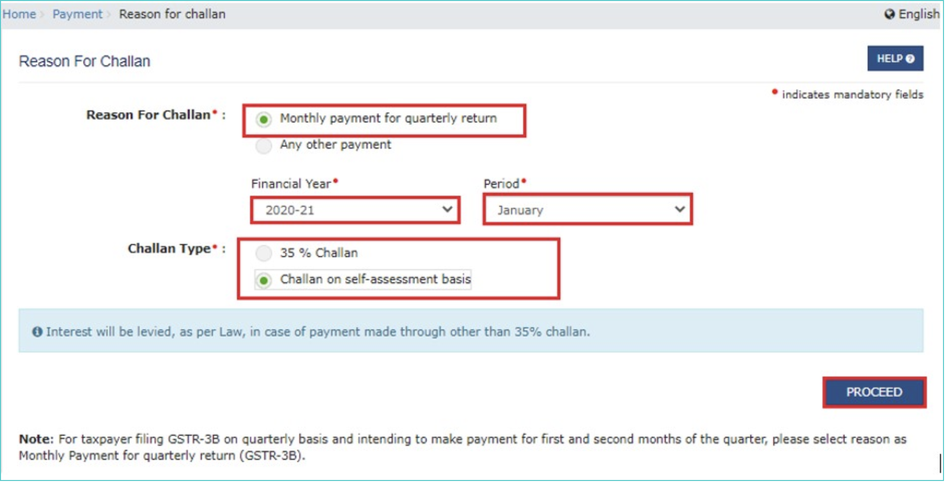 generate gst challan
