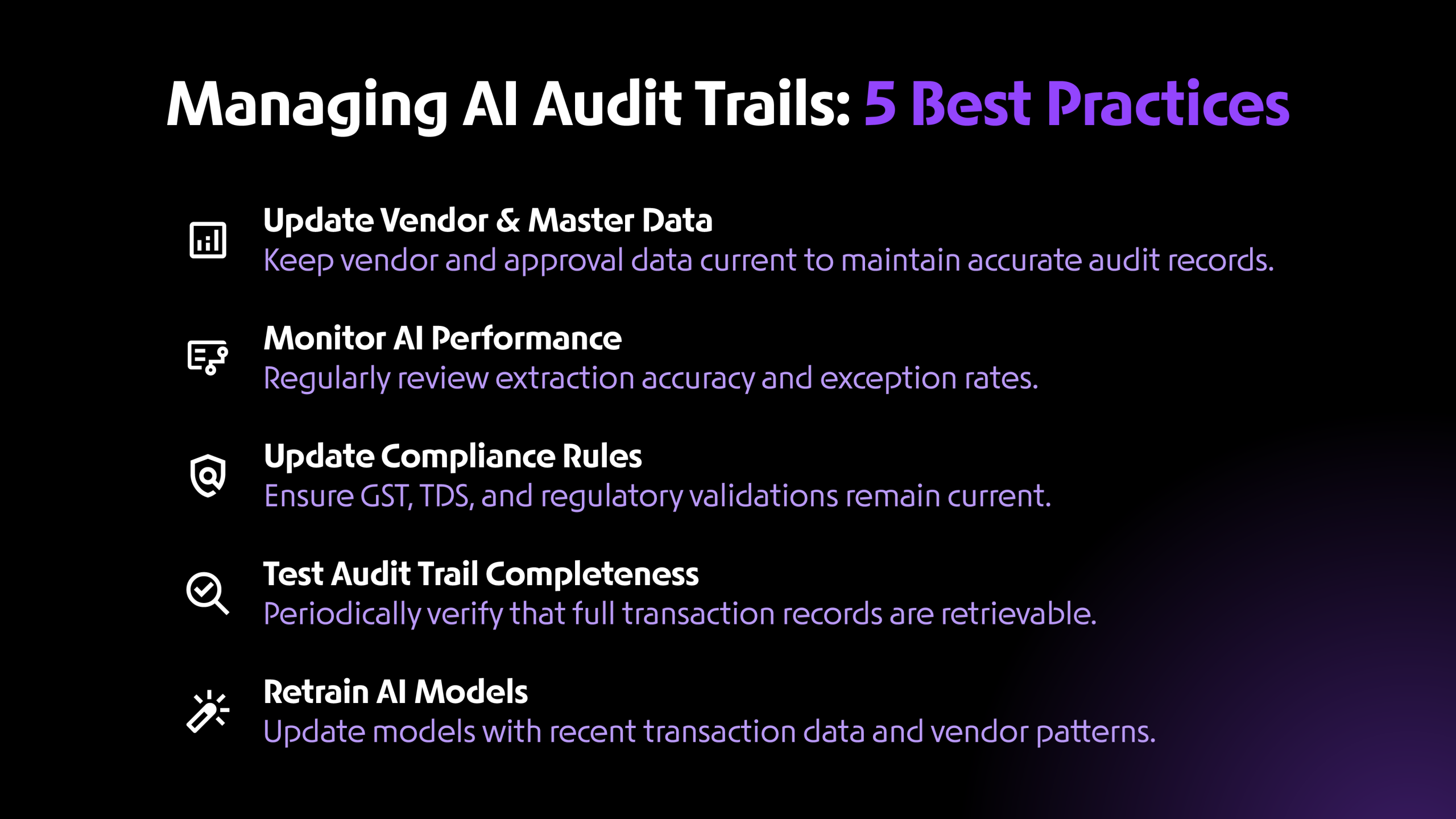Best Practices for AI Audit Trails
