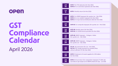 gst compliance calendar April 2026